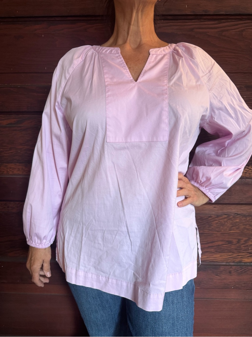 Chico's Light Pink Peasant Tunic Top